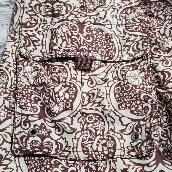 Reunion Swim Trunks Shorts‎ Mens Size Large Brown Hawaiian Print Lined Pockets - Picture 6 of 10